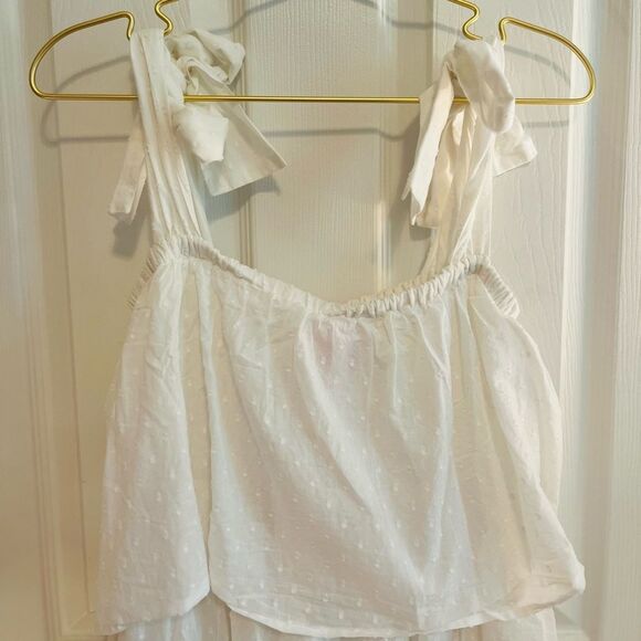 Victoria Dunn White Sleeveless Tiered Sundress NWT - Picture 6 of 10